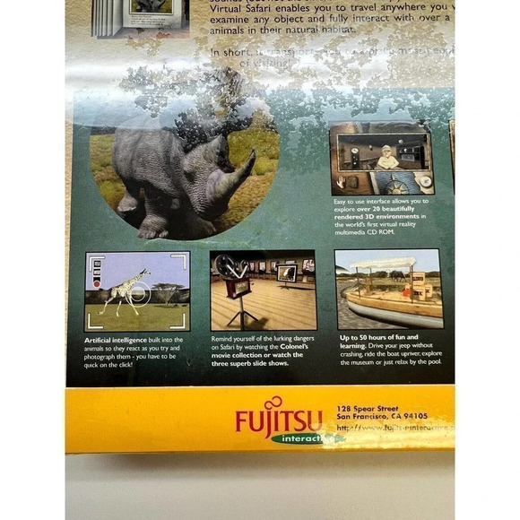 Vintage Survival Virtual Safari 1996 Fujitsu Interactive PC CD Windows 95 NEW - Picture 10 of 16